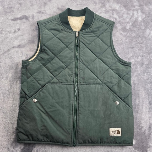 The North Face Jackets & Blazers - The North Face Vest Women S Green Reversible Quilted Sherpa Fleece Bomber